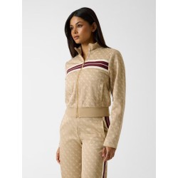 GUESS 4G JACQUARD FULL ZIP SWEATSHIRT BEIGE V6GQ06K2957-FMC3