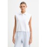 GUESS HABI CROP SLEEVELESS POLO WHITE V6GP02K2956-G011