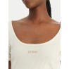 GUESS CIRCE SS RIB TOP ECRU V6GP04K2969-G1O6