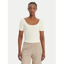 GUESS CIRCE SS RIB TOP ECRU V6GP04K2969-G1O6