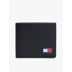 TOMMY HILFIGER HERITAGE LEATHER CC & COIN WALLET BLACK AM0AM14355-BDS