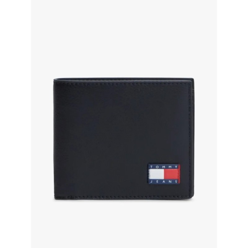 TOMMY HILFIGER HERITAGE LEATHER CC & COIN WALLET BLACK AM0AM14355-BDS