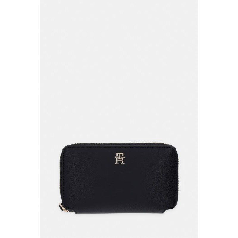TOMMY HILFIGER WALLET LOGOTAPE COMPACT ZIP AROUND AW0AW18699-BDS