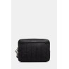 CALVIN KLEIN XL EMBLEM AOP EMBOSS POUCH W/H LEATHER  BLACK LV04D1256G-UB1