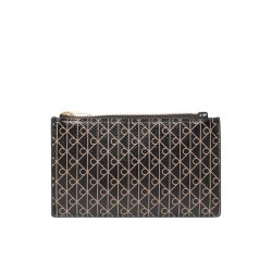 CALVIN KLEIN EMBLEM AOP TOP ZIP CARDCASE BLACK AOP LV04F1084G-2XA
