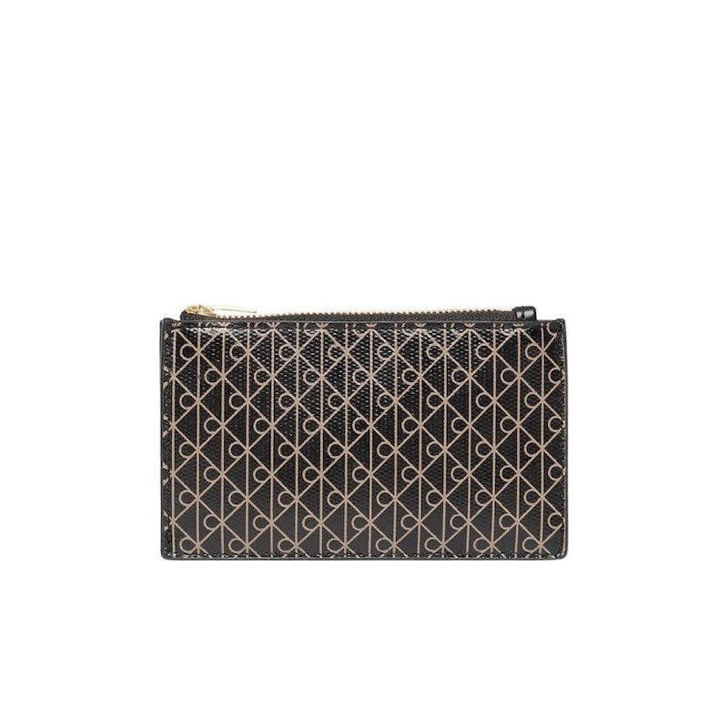 CALVIN KLEIN EMBLEM AOP TOP ZIP CARDCASE BLACK AOP LV04F1084G-2XA