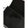 TED BAKER CROCEY CROC EFFECT ENVELOPE POUCH BLACK 281714