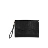 TED BAKER CROCEY CROC EFFECT ENVELOPE POUCH BLACK 281714