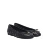 TOMMY HILFIGER LEATHER CHARM QUILTED BALLERINA BLACK FW0FW09503-BDS