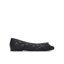 TOMMY HILFIGER LEATHER CHARM QUILTED BALLERINA BLACK FW0FW09503-BDS