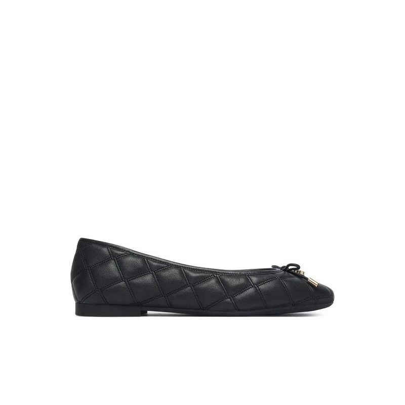 TOMMY HILFIGER LEATHER CHARM QUILTED BALLERINA BLACK FW0FW09503-BDS