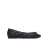 TOMMY HILFIGER LEATHER CHARM QUILTED BALLERINA BLACK FW0FW09503-BDS