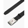 TOMMY HILFIGER FLAG PLAQUE LEATHER BELT BLACK  AM0AM14322-BDS