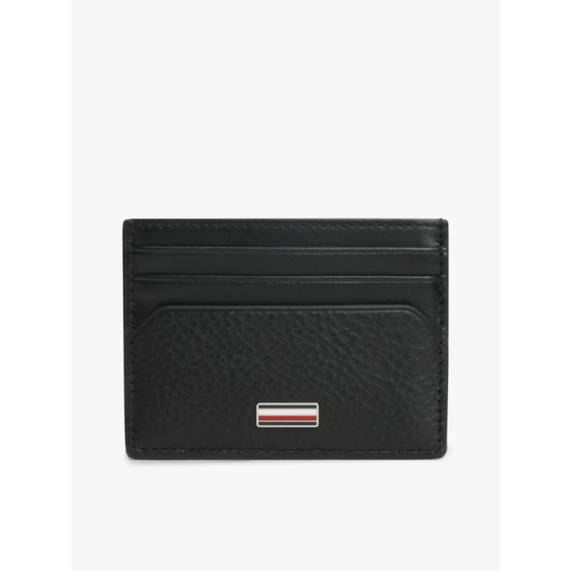 TOMMY HILFIGER CENTRAL CC HOLDER LEATHER BLACK AM0AM14494-BDS