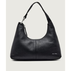 CALVIN KLEIN SLOUCHY LEATHER SHOULDER BAG BLACK LV04F3657G-UB1