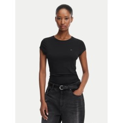 TOMMY HILFIGER TJW SLIM DRAPED SS TEE BLACK DW0DW22802-BDS