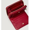 CALVIN KLEIN MEDIUM FLAP ZIP AROUND LEATHER RED WALLET LV04F1075G-XLL