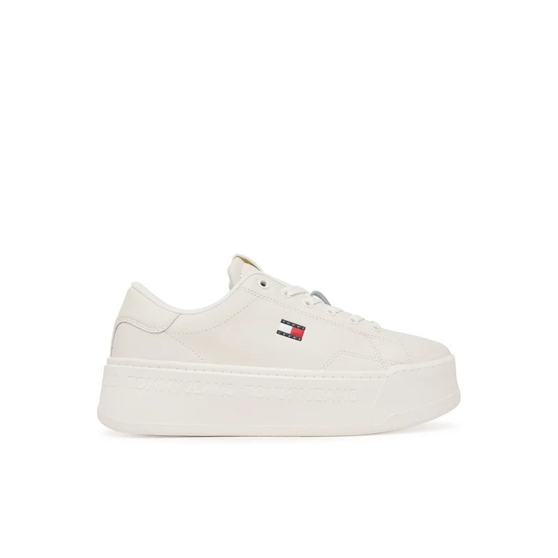 TOMMY HILFIGER TJW SCRIPT CUPSOLE FLATFORM ECRU EN0EN02961-YBL