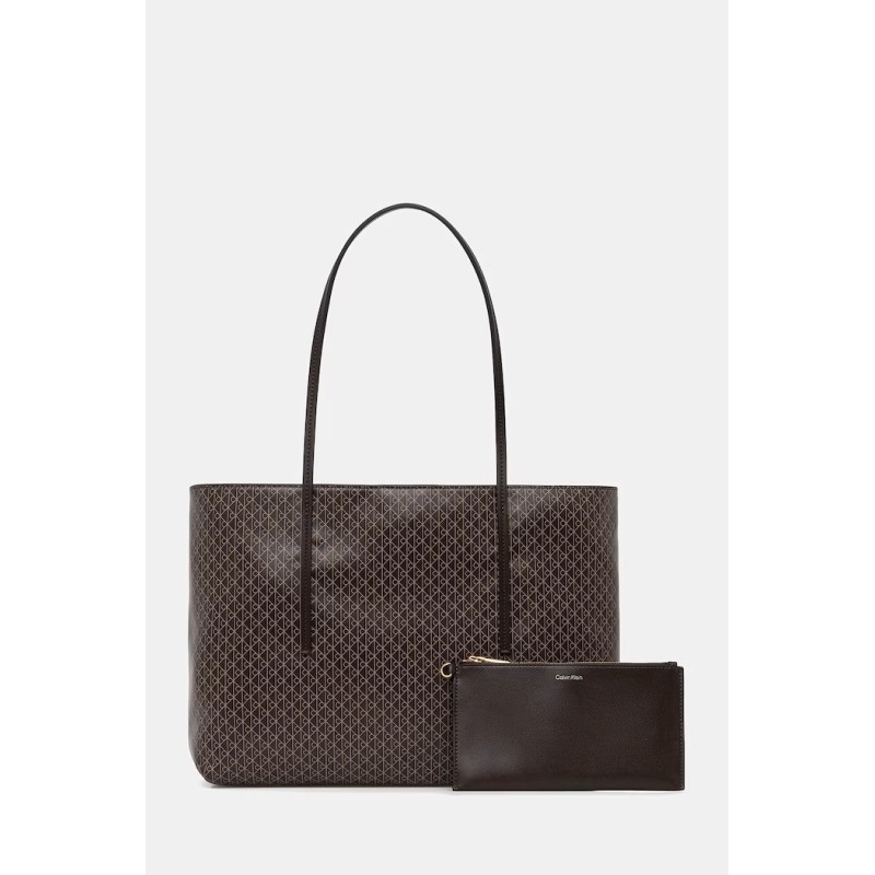 CALVIN KLEIN EMBLEM AOP TOTE W/POUCH LV04F3266G-OTK