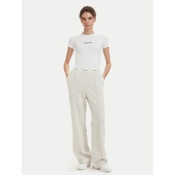 CALVIN KLEIN TERRY LOGO WAISTBAND TRACK PAN VANILLA HEATHER LV047G253G-P4P