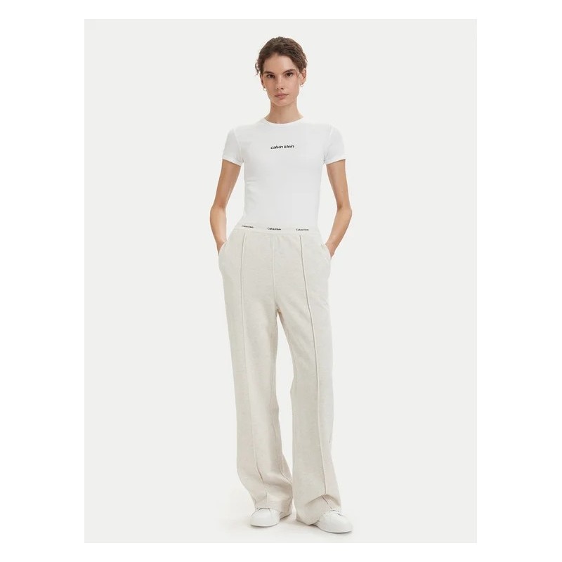 CALVIN KLEIN TERRY LOGO WAISTBAND TRACK PAN VANILLA HEATHER LV047G253G-P4P