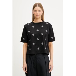 GUESS SILVY 4G SS CN TSHIRT BLACK V6GI18K2985-JBLK