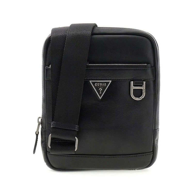 GUESS MONACO LEATHER CROSSBODY BAG BLACK HMM0SEP6159-BLA