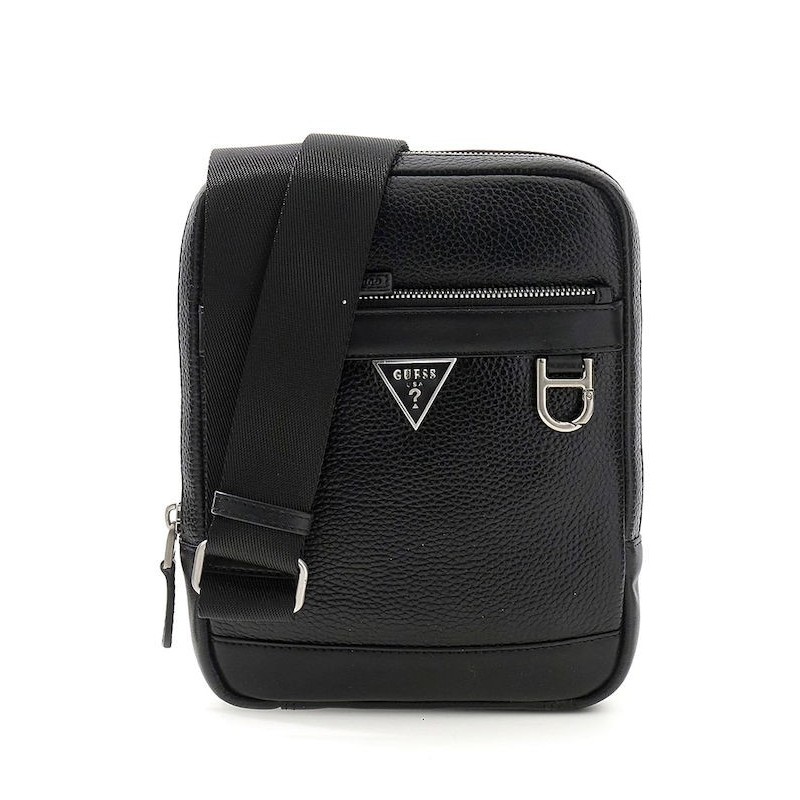 GUESS MONACO LEATHER CROSSBODY BAG BLACK HMMOGRP6159-BLA