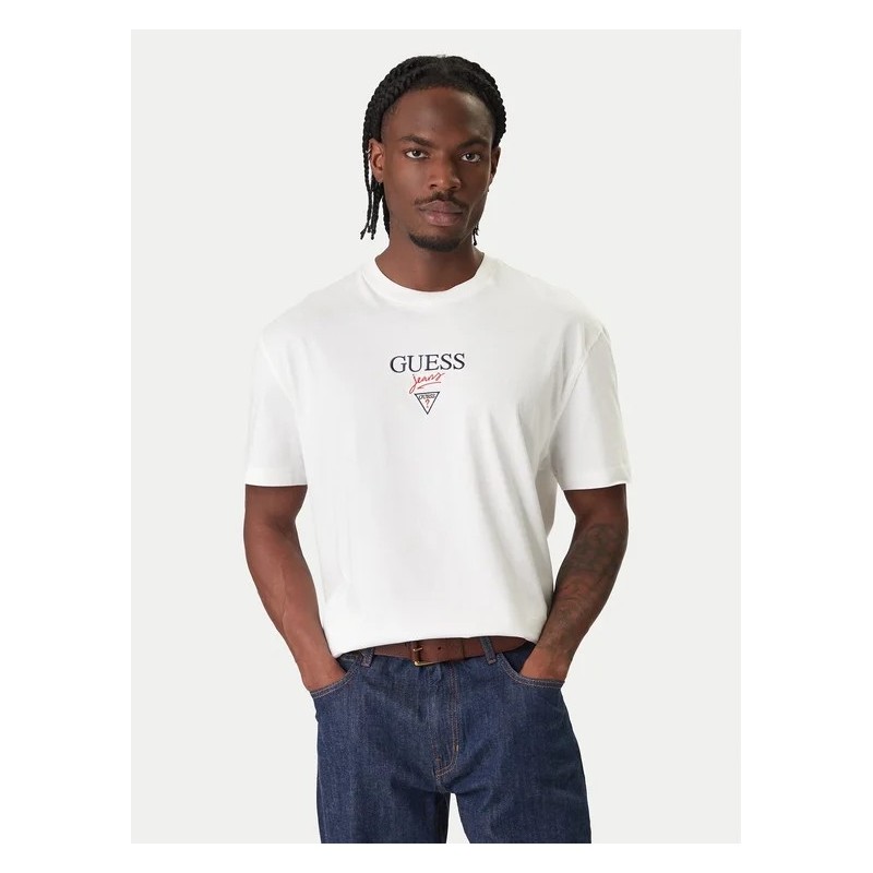 GUESS GJ SS OS BAKER LOGO TEE WHITE M6RI45K8HM0-G046