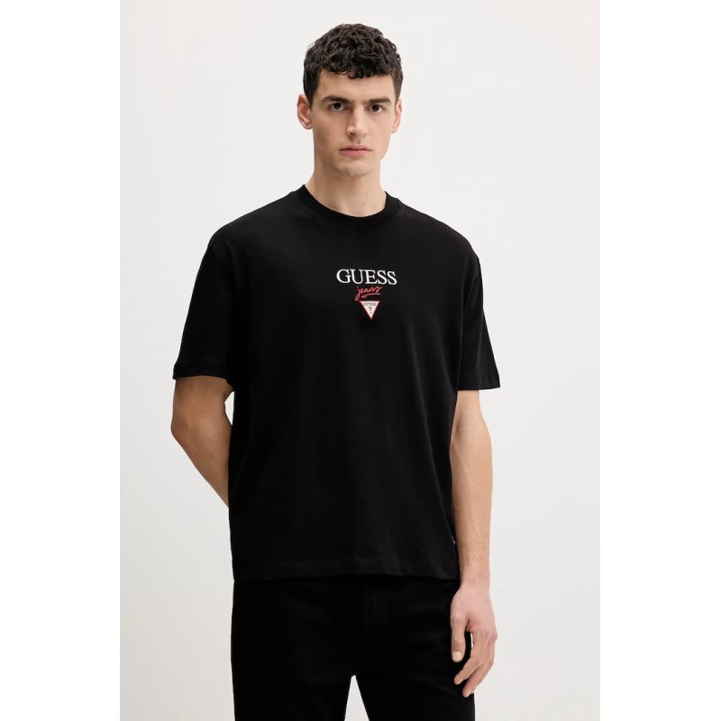 GUESS GJ SS OS BAKER LOGO TEE BLACK M6RI45K8HM0-JBLK