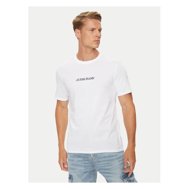 GUESS GJ SS CN SLIM LOGO EMBRO TEE T-SHIRT WHITE M4YI52K8HM0-G011