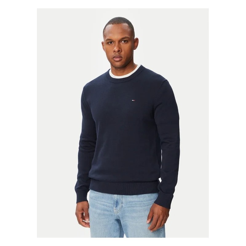 TOMMY HILFIGER TJM SLIM ESS LIGHT SWEATER EXT DARK NIGHT NAVY DM0DM22853-C1G