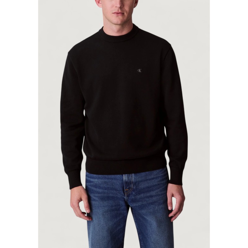 CALVIN KLEIN RELAXED COTTON MONOGRAM SWEATER BLACK LV04RC309G-UB1