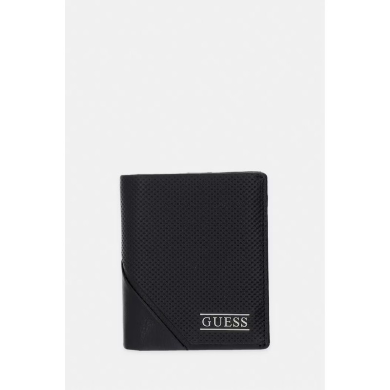 GUESS BOSTON TRIFOLD SMALL WALLET LEATHER SMBOSPLEA04-BLA