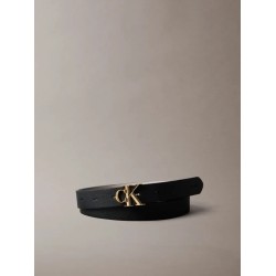 CALVIN KLEIN FACET PEBBLE REV/ADJ 25MM LEATHER BLACK/CHATEAU ANTIQUE LIGHT GOLD LV04F7044G-YIJ