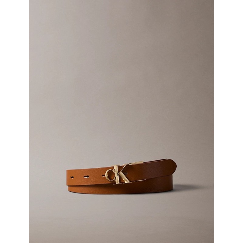 CALVIN KLEIN PEBBLE REV/ADJ 25MM LEATHER ARGAN OIL/ ANTIQUE LIGHT  LVO4F7044G-XM8