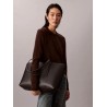 CALVIN KLEIN FOIL LOGO TOTE W/POUCH BLACK/TOASTED COCONUT LV04F3274G-332