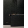 CALVIN KLEIN FOIL LOGO TOTE W/POUCH BLACK/TOASTED COCONUT LV04F3274G-332