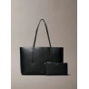 CALVIN KLEIN FOIL LOGO TOTE W/POUCH BLACK/TOASTED COCONUT LV04F3274G-332