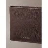 CALVIN KLEIN FOIL EMBOSS EW BILL FOLD W COIN LEATHER CHOCOLATE MARTINI LV04D1138G-YG1