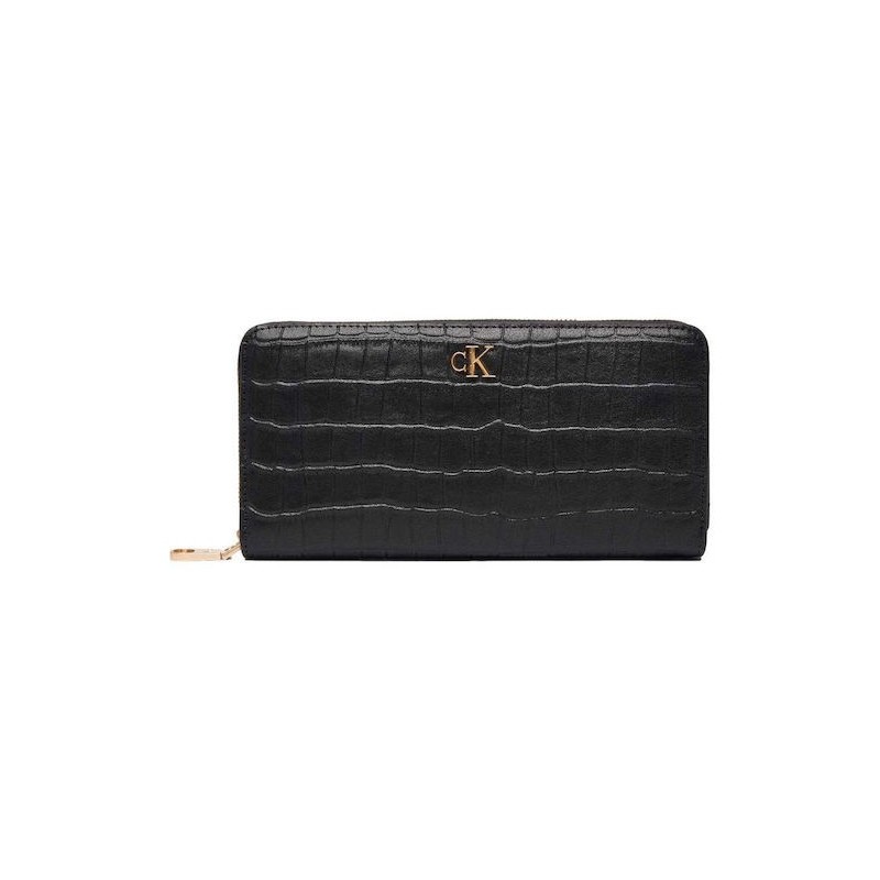 CALVIN KLEIN CROC LONG ZIP AROUND LEATHER WALLET LV04F1096G-UB1