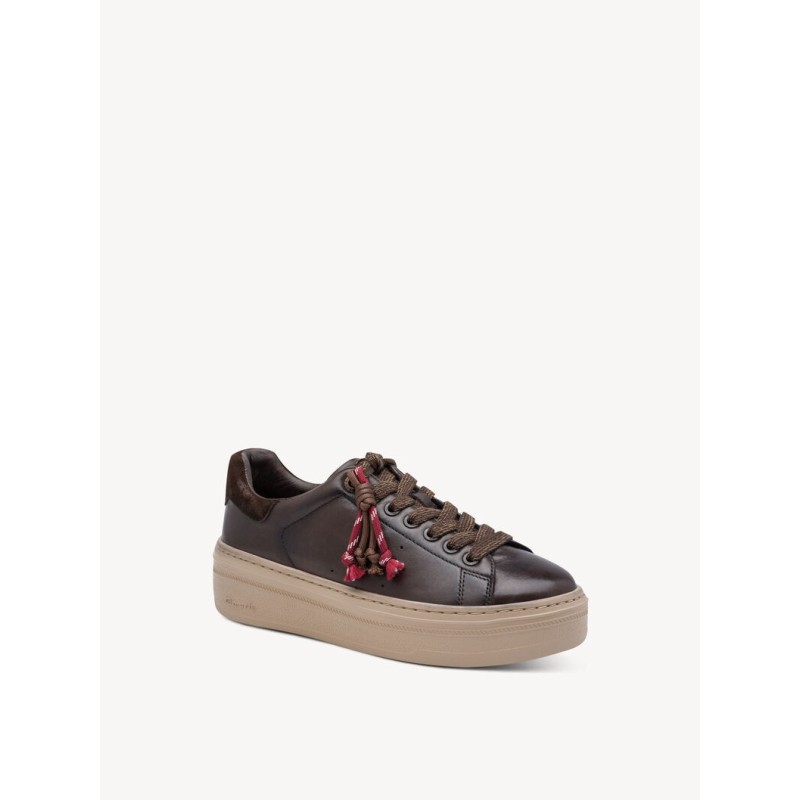 TAMARIS LEATHER SNEAKER MOCCA 1-23775-47-304