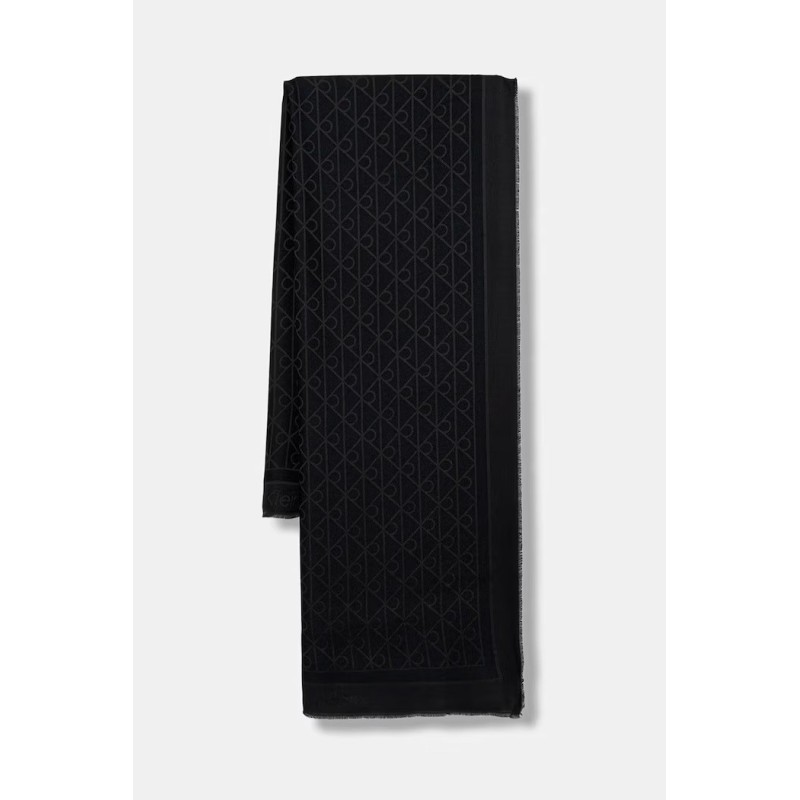 CALVIN KLEIN EMBLEM AOP GLOSSY TONAL SCARF BLACK LV04F8096G-UB1