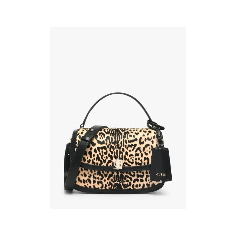 GUESS AUDREY CONVERTIBLE XBODY FLAP SHOULDER BAG LEOPARD HWLG9734210-LEOPARD
