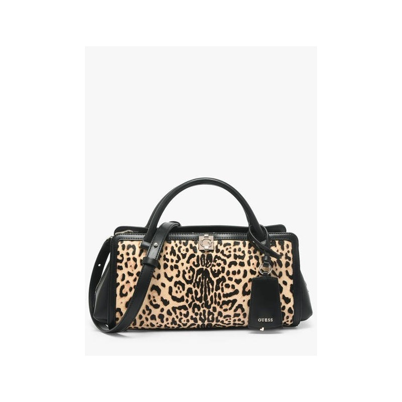 GUESS AUDREY SML GIRLFRIEND SATCHEL BAG LEOPARD HWLG9734060-LEOPARD