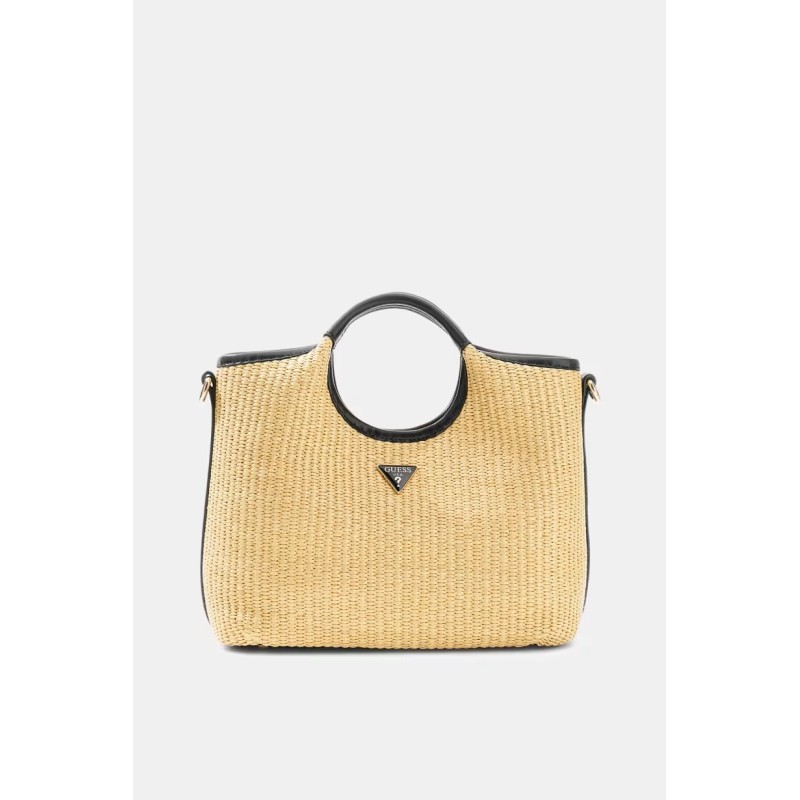 GUESS KIRSTEN MINI SATCHEL HWWG974376-NATURAL/BLACK
