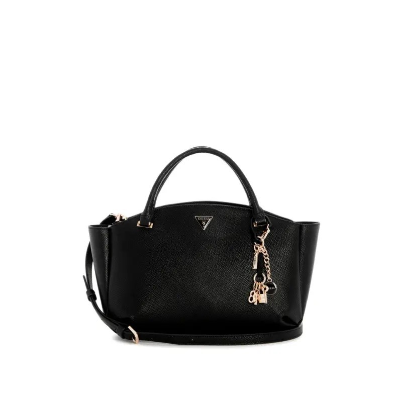 GUESS GILDA 3 COMP SATCHEL BAG BLACK HWZG9747060-BLA