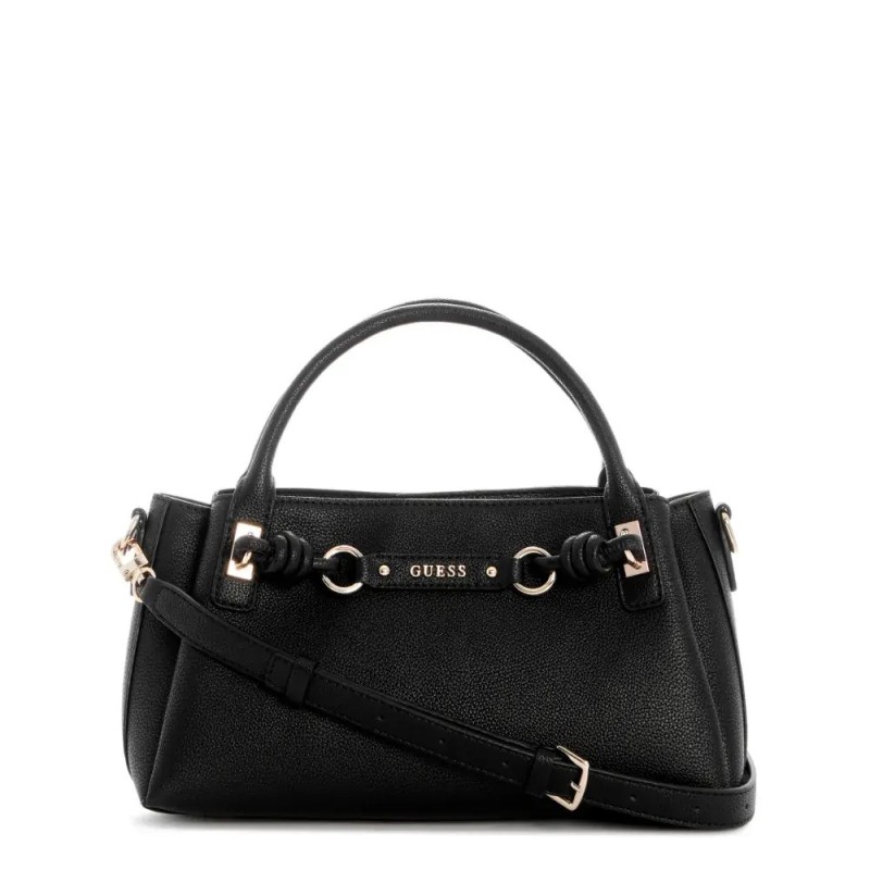 GUESS CAMELIA 3 COMP SATCHEL BAG BLACK HWBG9742060-BLA