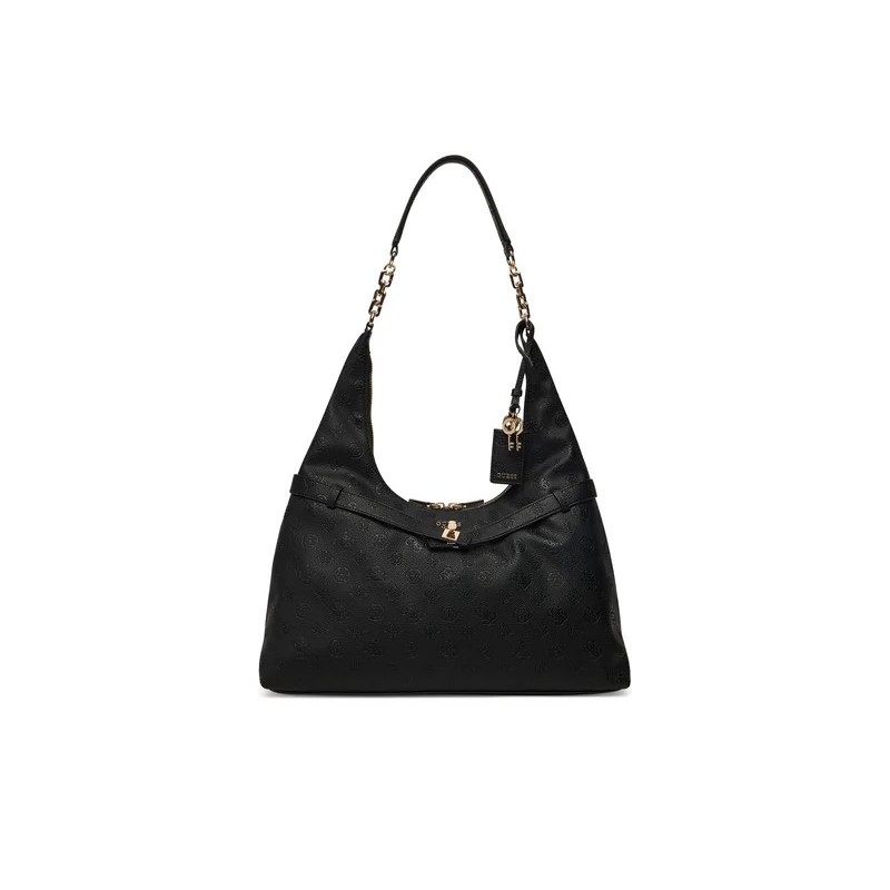 GUESS ELLA LOGO HOBO SHOULDER BAG BLACK HWPD9746010-BLA