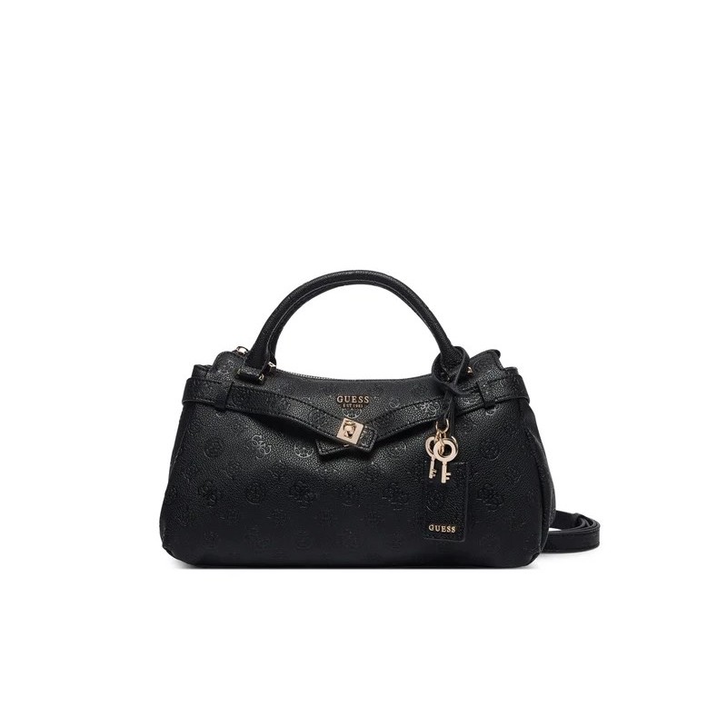GUESS ELLA LOGO GIRLFRIEND SATCHEL BLACK HWPD9746050-BLA
